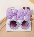 Kids Flower Sunglasses and Hairclip Bows 3 pack - Light Purple