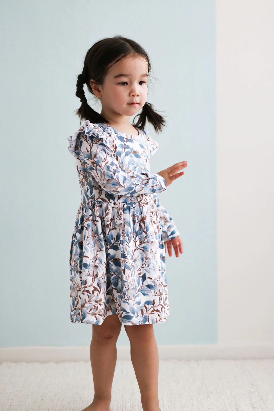Burrow & Be - Eden Long Sleeve Flutter Dress