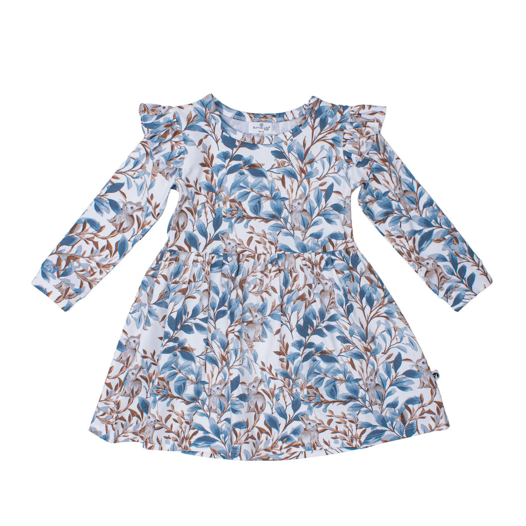 Burrow & Be - Eden Long Sleeve Flutter Dress