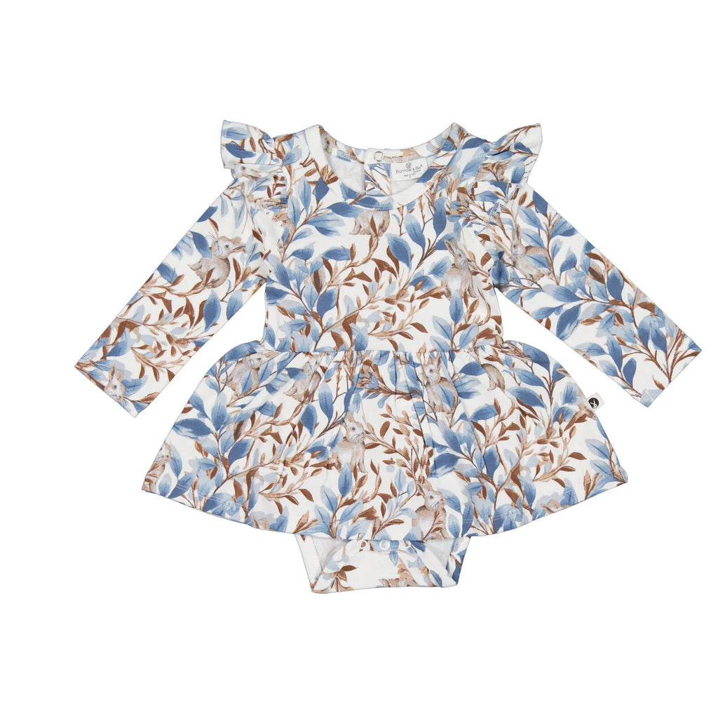 Burrow & Be - Eden Long Sleeve Flutter Baby Dress
