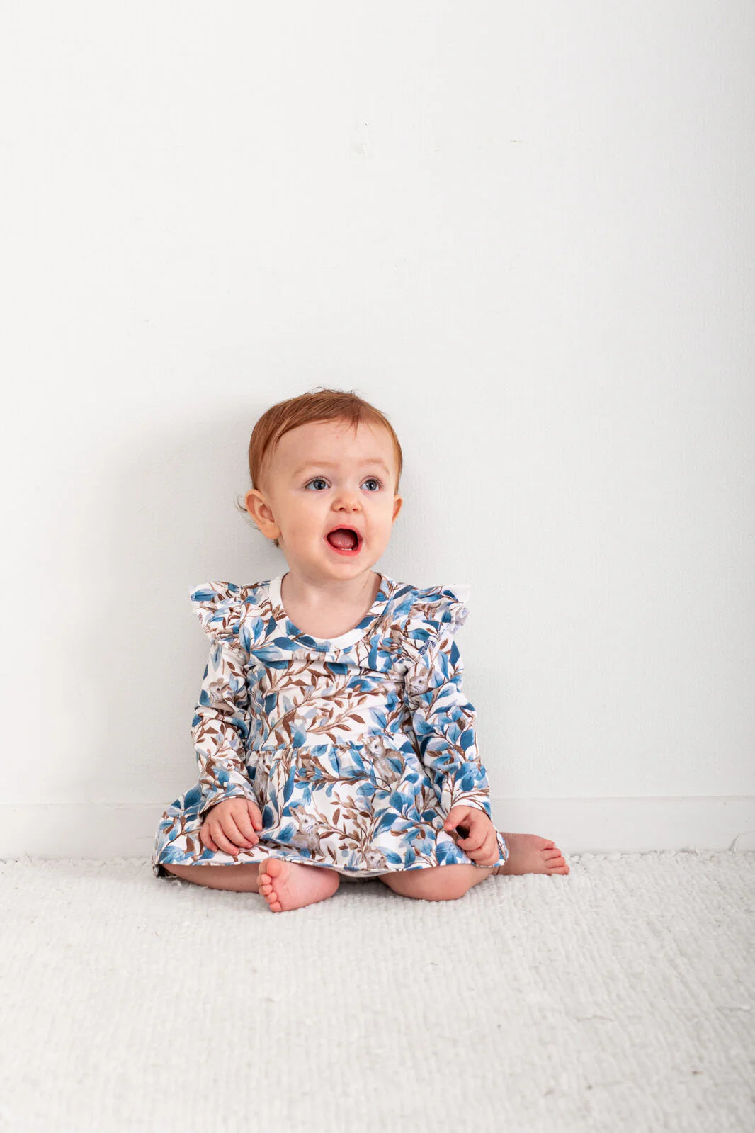 Burrow & Be - Eden Long Sleeve Flutter Baby Dress