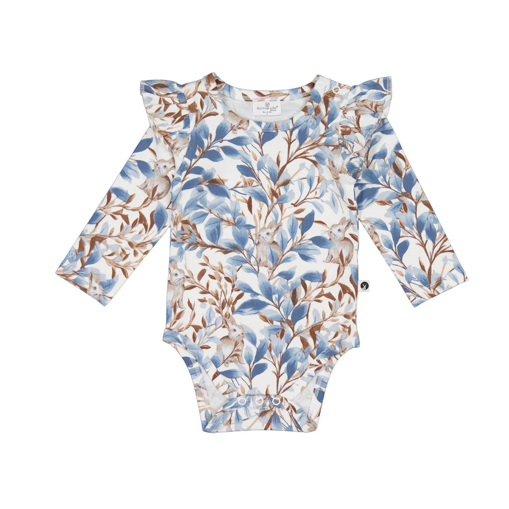 Burrow & Be - Eden Long Sleeve Flutter Bodysuit