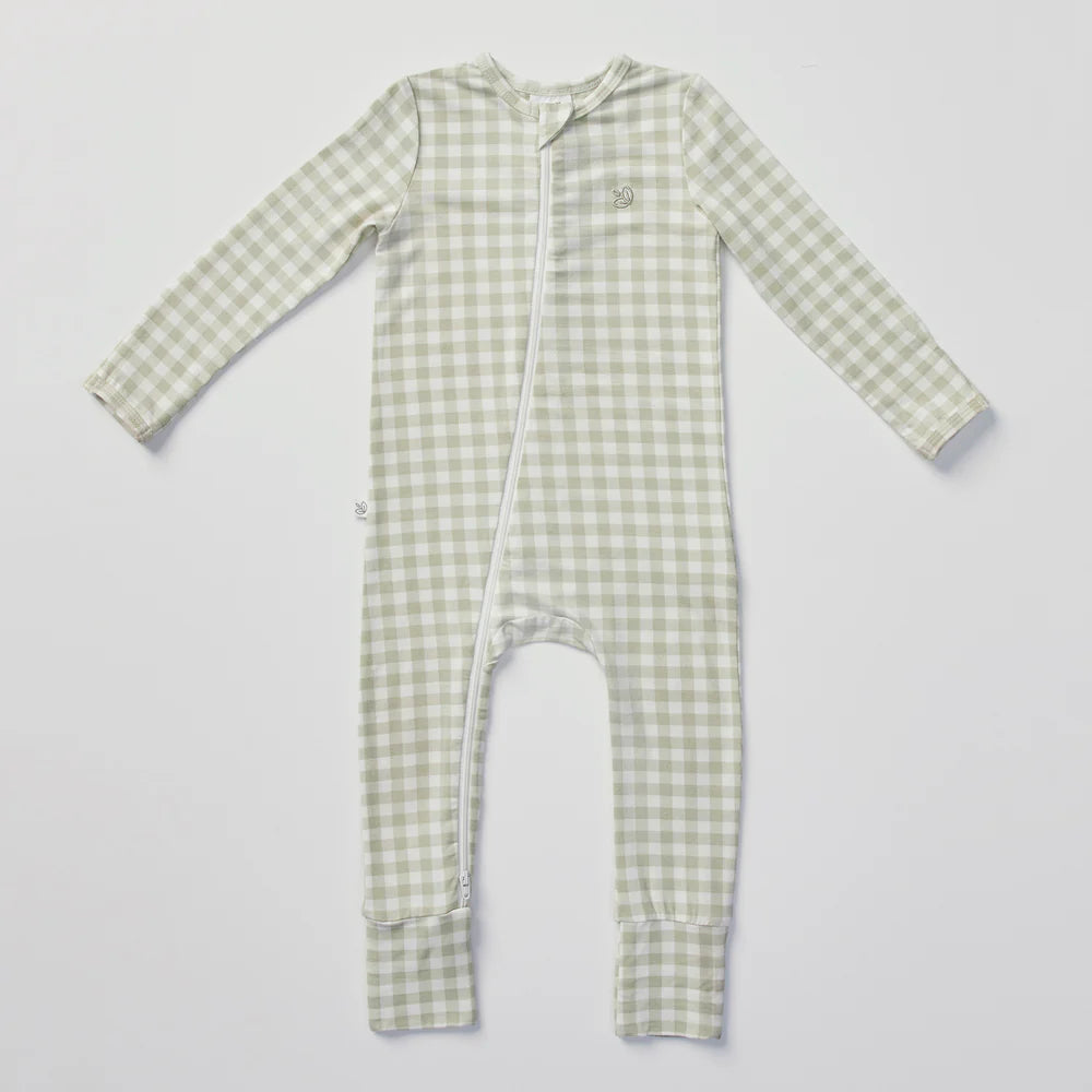 Kynd Baby Warm Zippy Baby Romper - Gumleaf Gingham