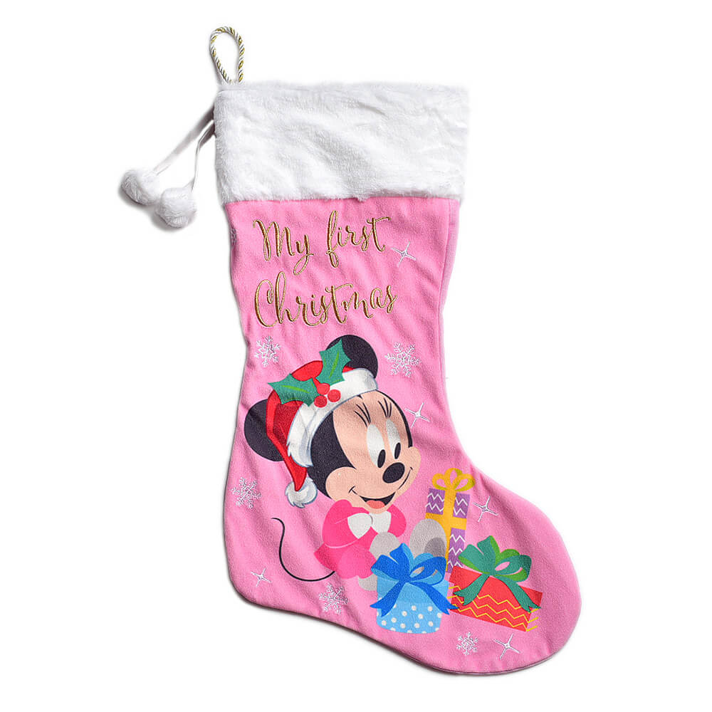 Minnie Mouse My First Christmas Stocking Pink