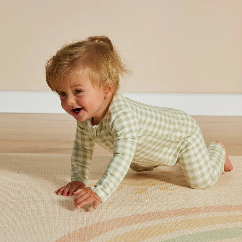 Kynd Baby Warm Zippy Baby Romper - Gumleaf Gingham