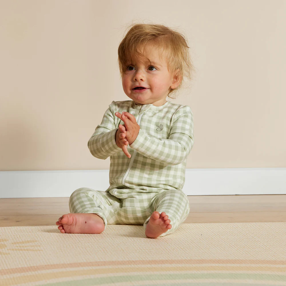 Kynd Baby Warm Zippy Baby Romper - Gumleaf Gingham