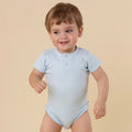 Snuggle Hunny - Baby Blue SS Organic Bodysuit
