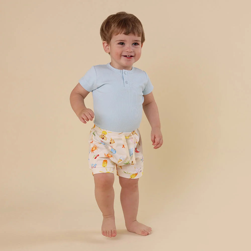 Snuggle Hunny - Baby Blue SS Organic Bodysuit