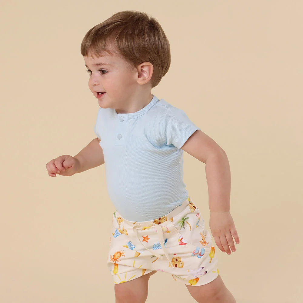 Snuggle Hunny - Baby Blue SS Organic Bodysuit