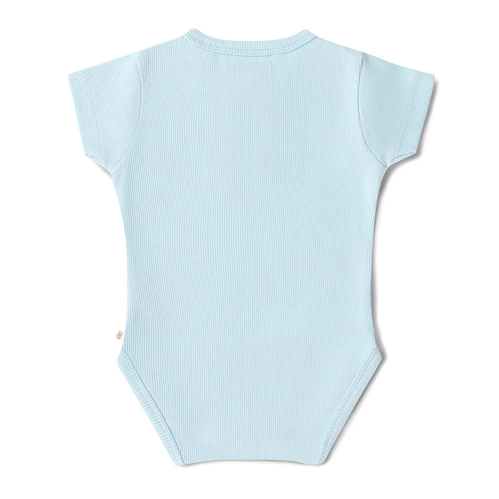 Snuggle Hunny - Baby Blue SS Organic Bodysuit