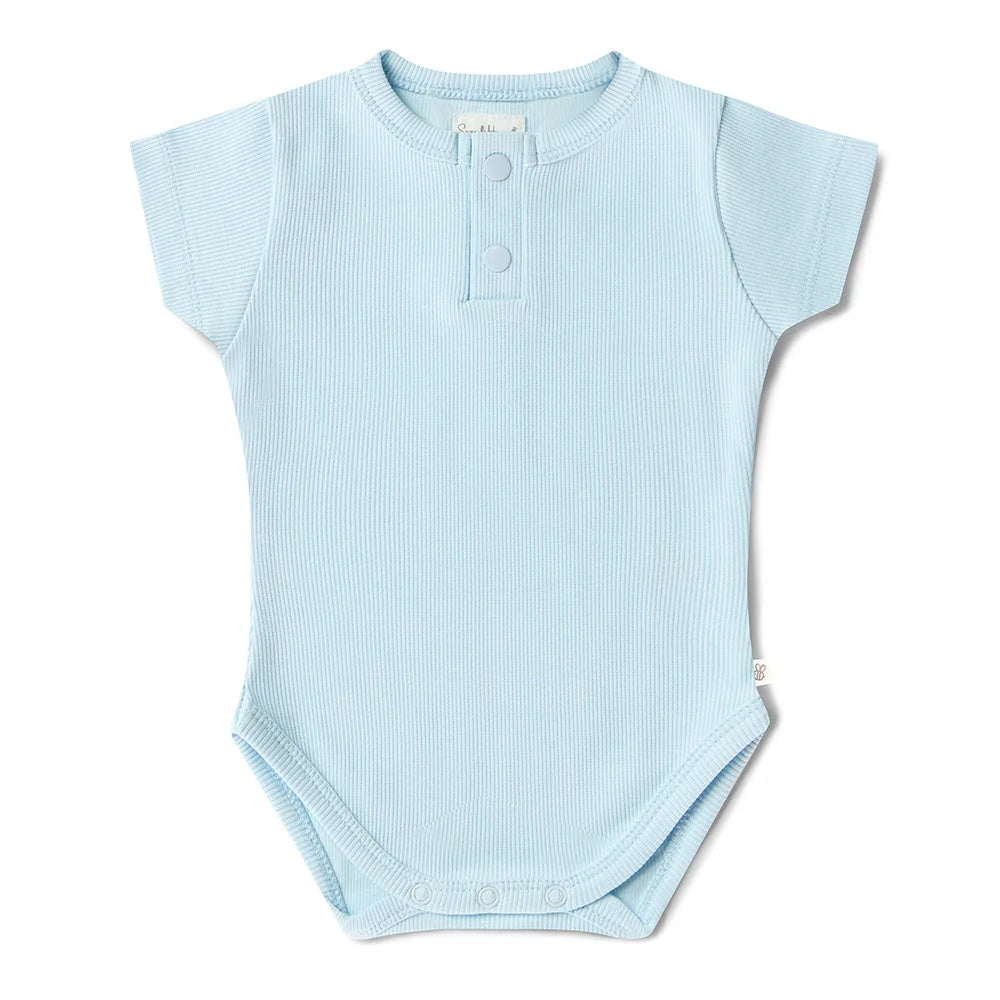 Snuggle Hunny - Baby Blue SS Organic Bodysuit