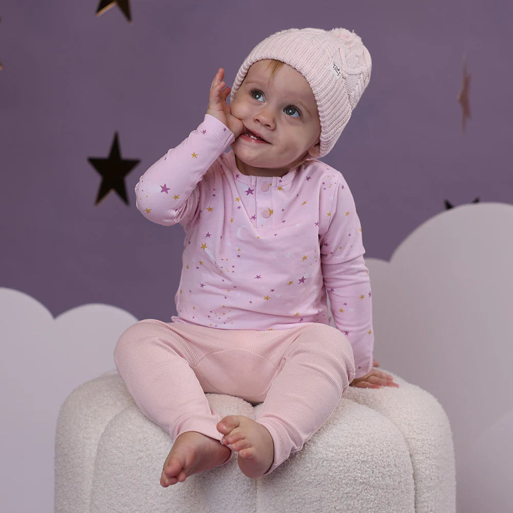 Snuggle Hunny - Organic pants w frill - Baby Pink