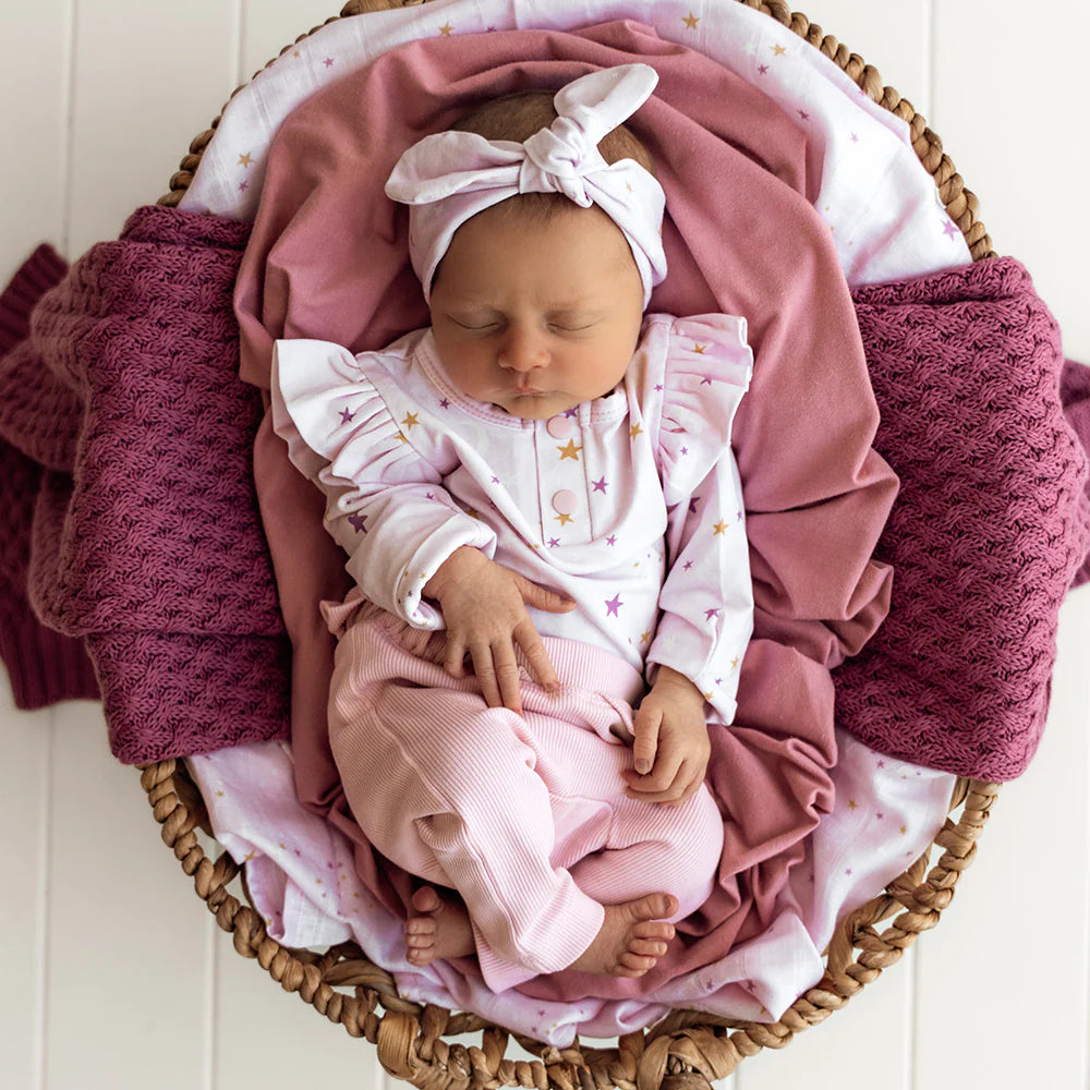 Snuggle Hunny - Organic pants w frill - Baby Pink