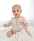Organic Cotton S.S Bodysuit - Bear & Oat Stripes 0