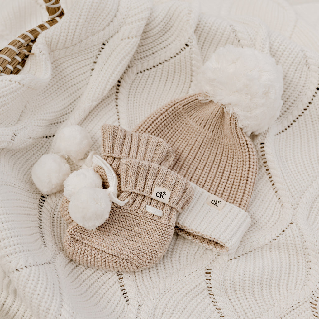 Knit Booties - Biscotti Pomms