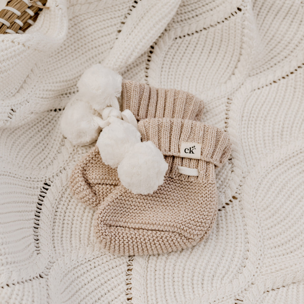 Knit Booties - Biscotti Pomms
