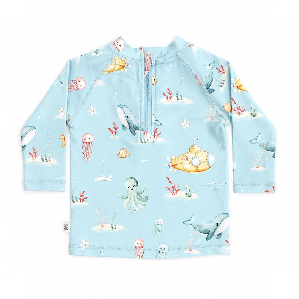Snuggle Hunny Blue Little Subs Rashie Vest