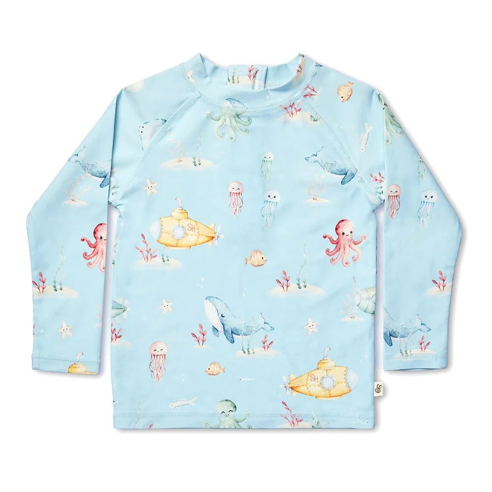 Snuggle Hunny Blue Little Subs Rashie Vest