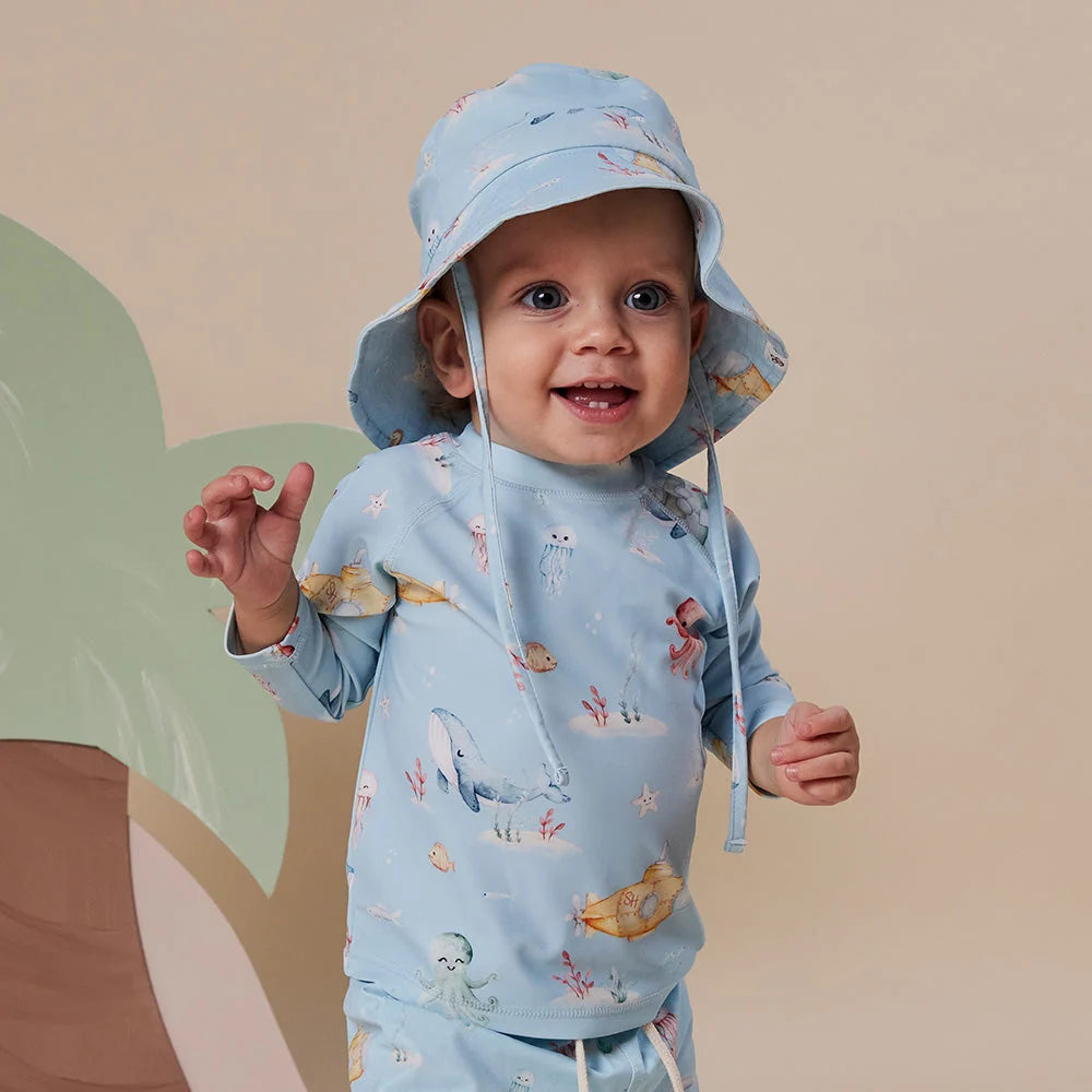 Snuggle Hunny Blue Little Subs Rashie Vest