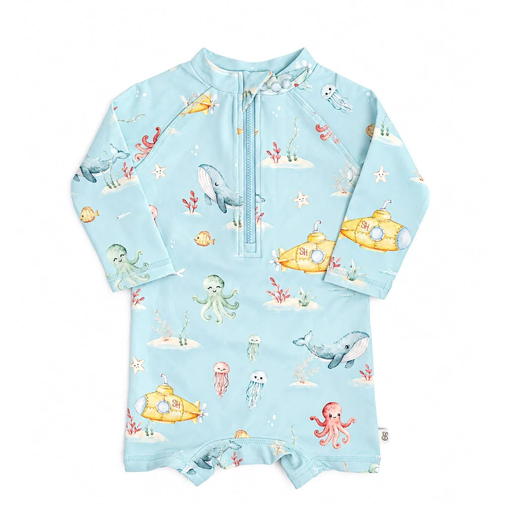 Snuggle Hunny Blue Little Subs Swim Shortie