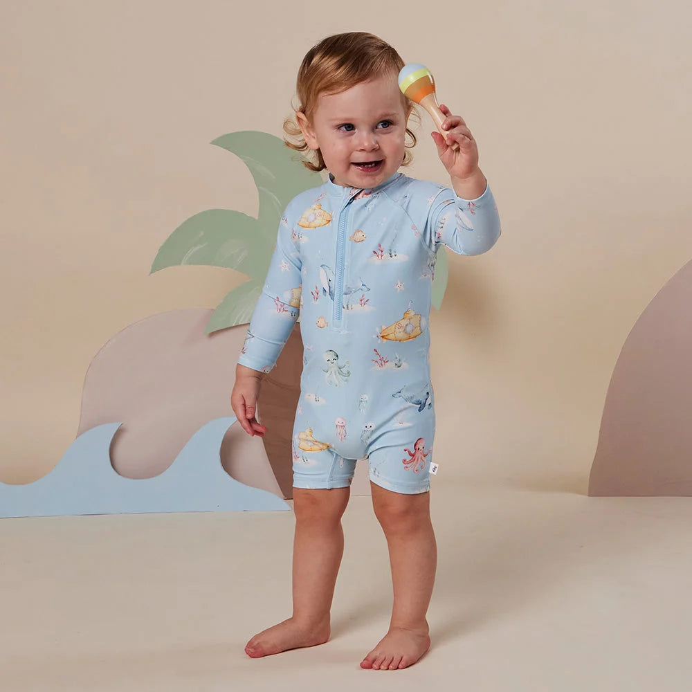 Snuggle Hunny Blue Little Subs Swim Shortie