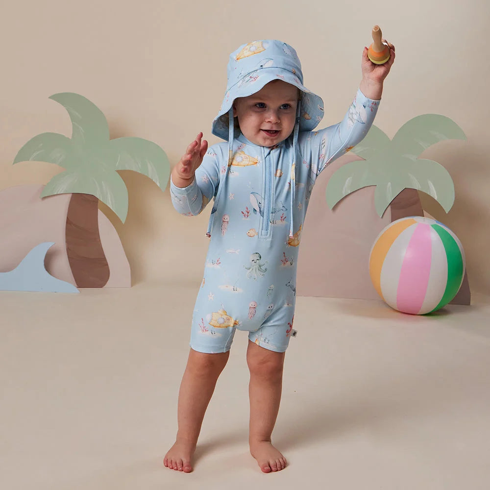 Snuggle Hunny Blue Little Subs Swim Shortie