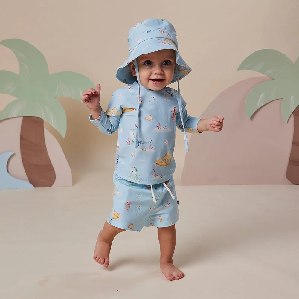 Snuggle Hunny Blue Little Subs Rashie Vest