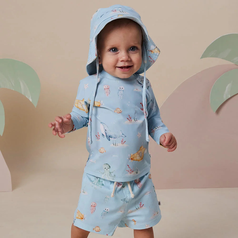 Snuggle Hunny Blue Little Subs Board Shorts