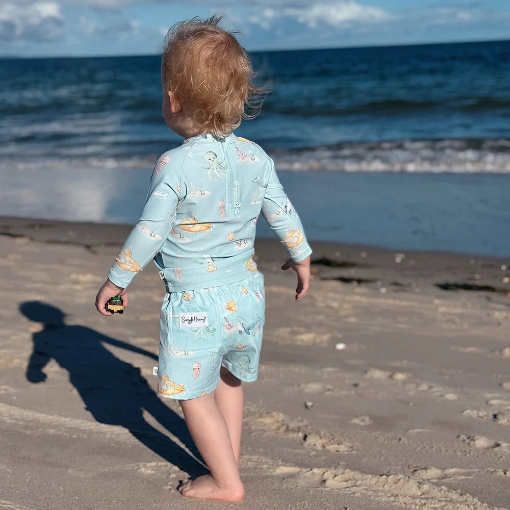 Snuggle Hunny Blue Little Subs Board Shorts
