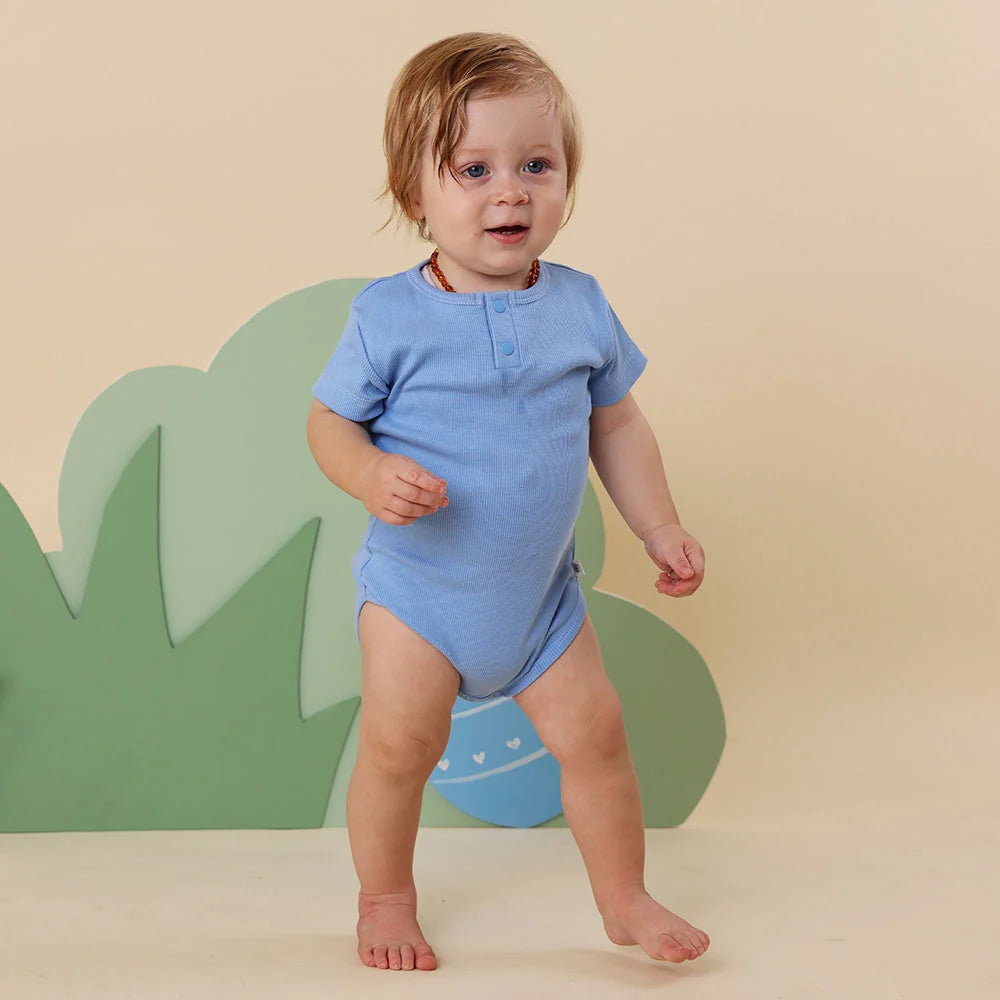 Snuggle Hunny - Bluebell SS Organic Bodysuit