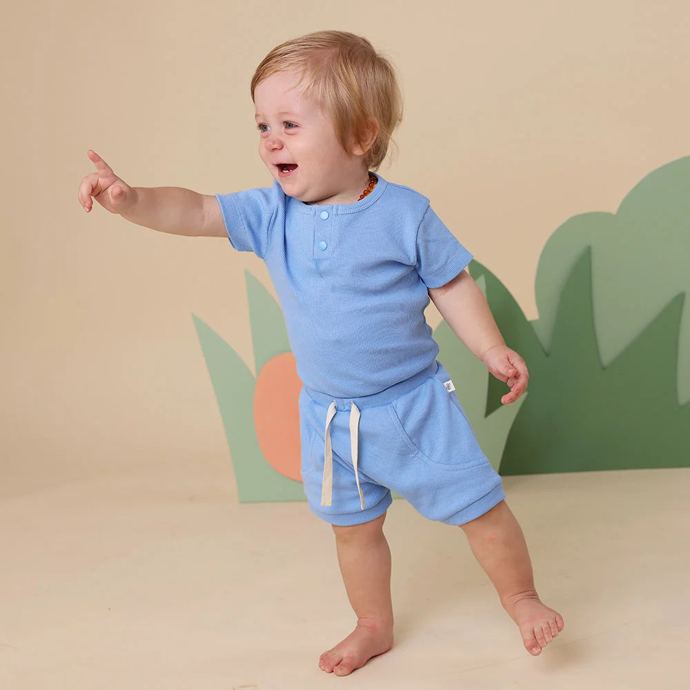 Snuggle Hunny - Bluebell SS Organic Bodysuit