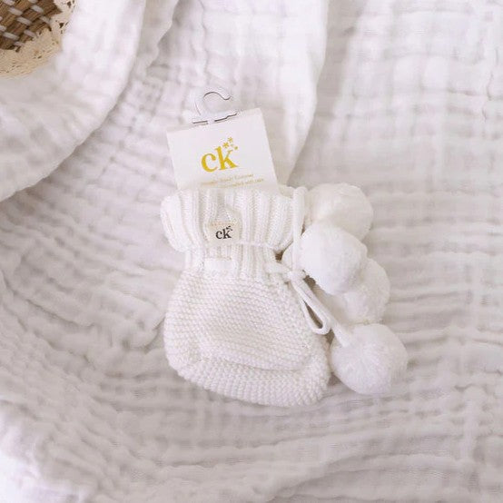 Knit Booties - Milk Pomms