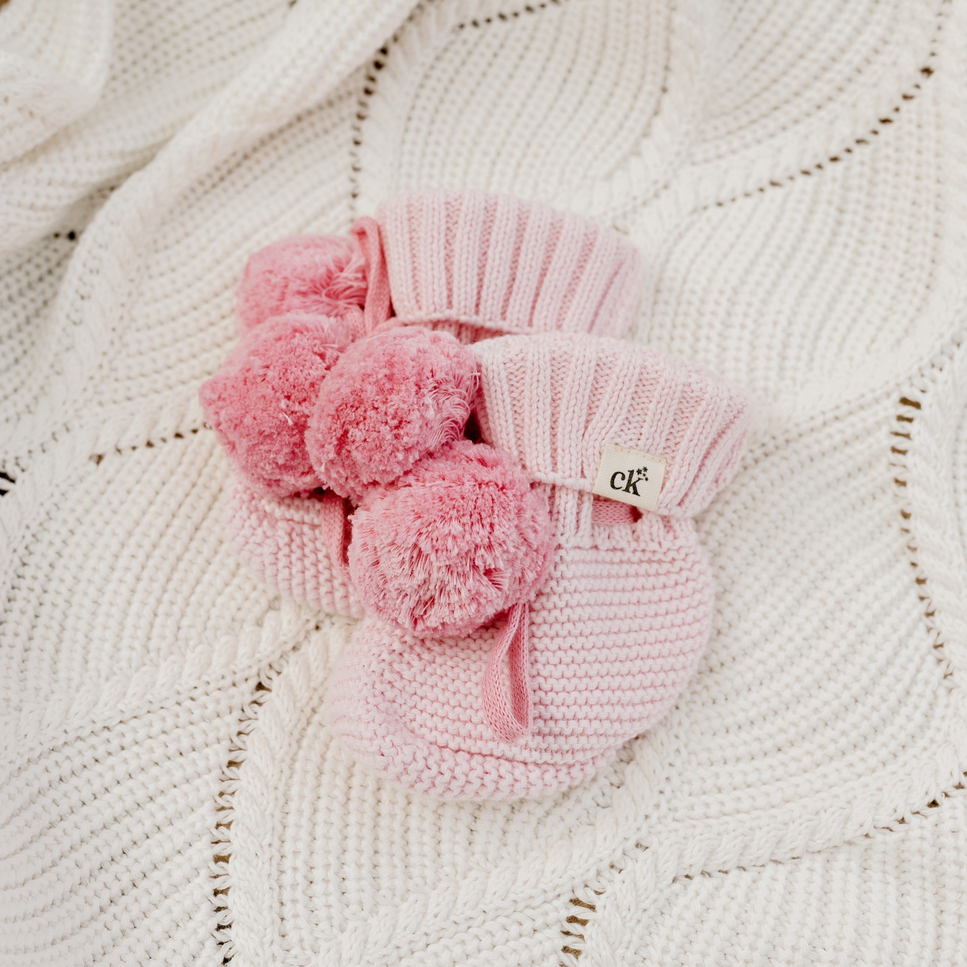 Booties - Pink Pomms