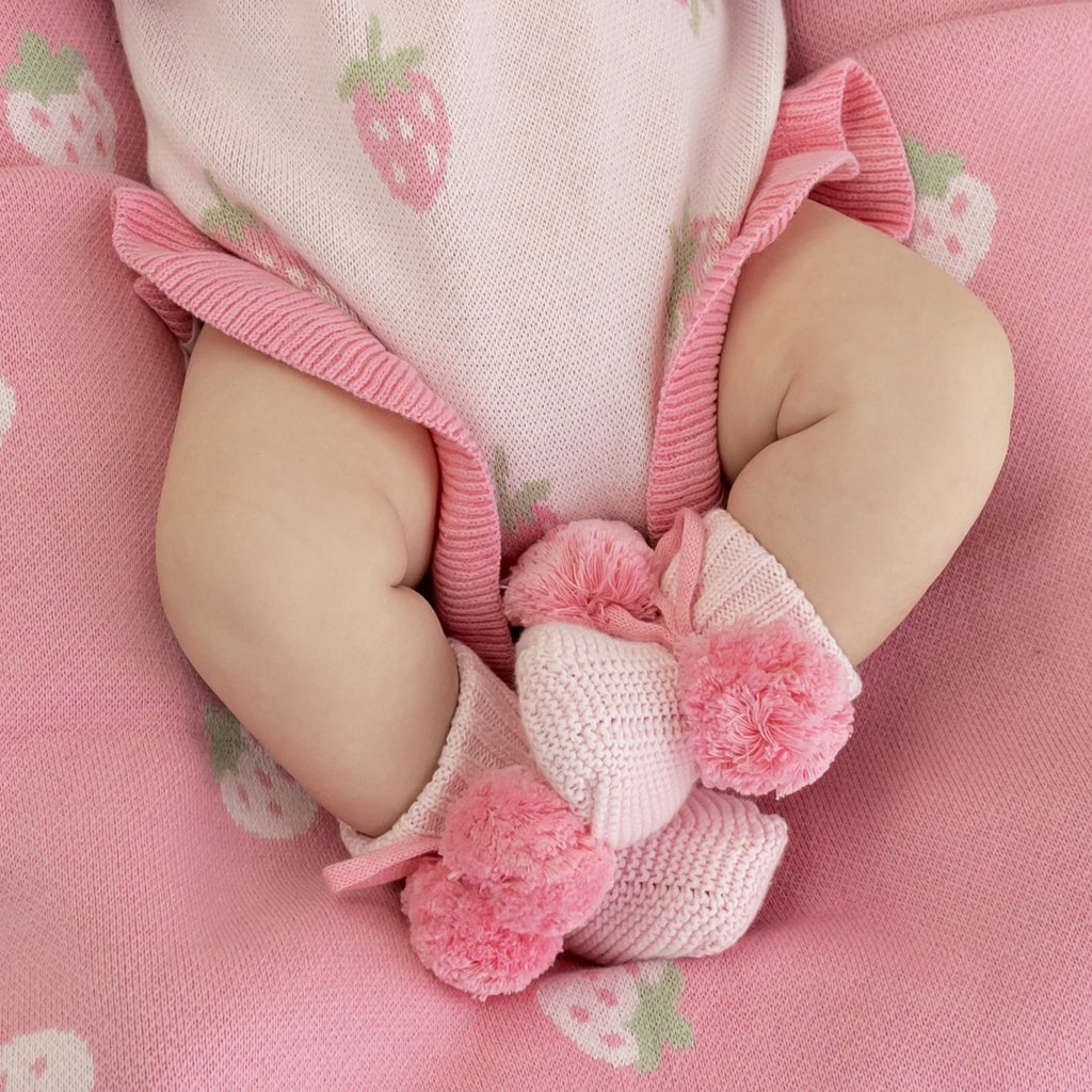 Booties - Pink Pomms