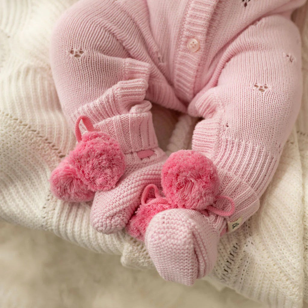Booties - Pink Pomms