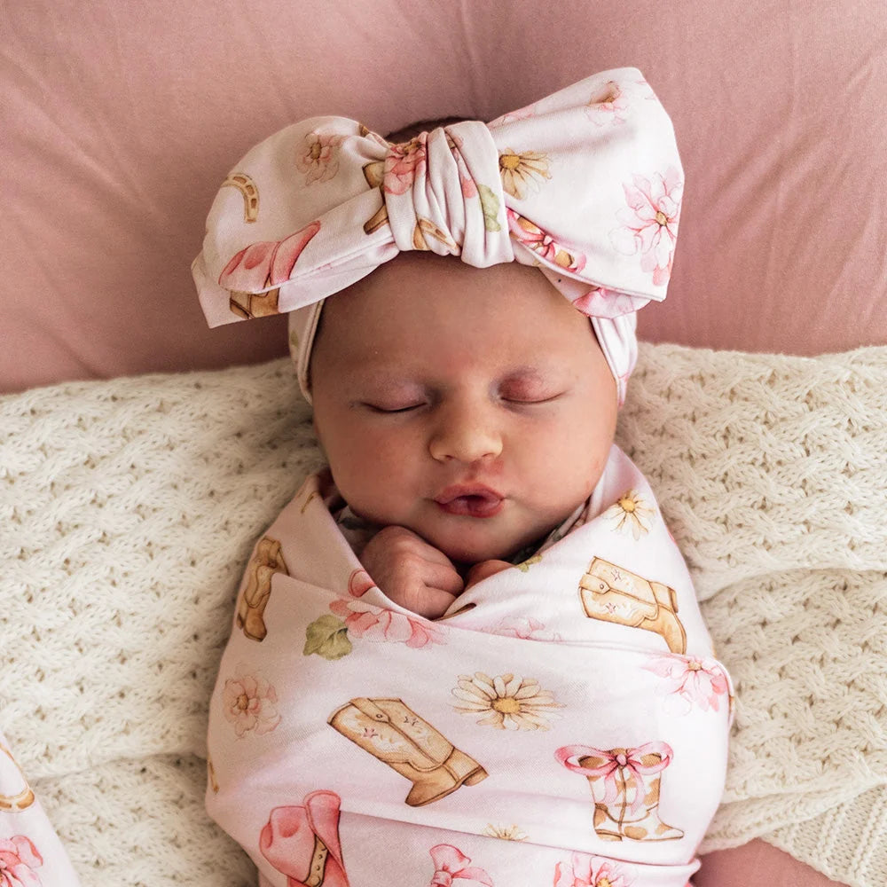 Snuggle Hunny - Boots & Bows Organic Oversized Bow