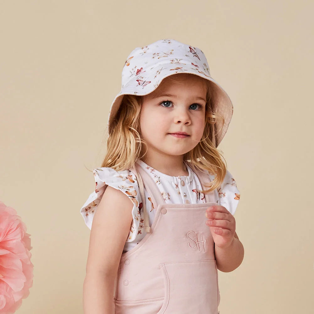 Snuggle Hunny Butterfly Reversible Cotton Bucket Hat