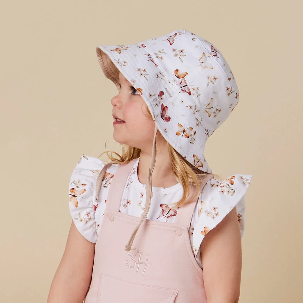 Snuggle Hunny Butterfly Reversible Cotton Bucket Hat