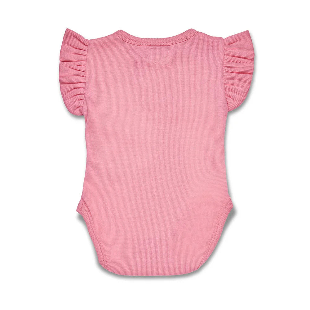 Snuggle Hunny - Candy Rib SS Organic Bodysuit w Frill