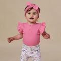 Snuggle Hunny - Candy Rib SS Organic Bodysuit w Frill