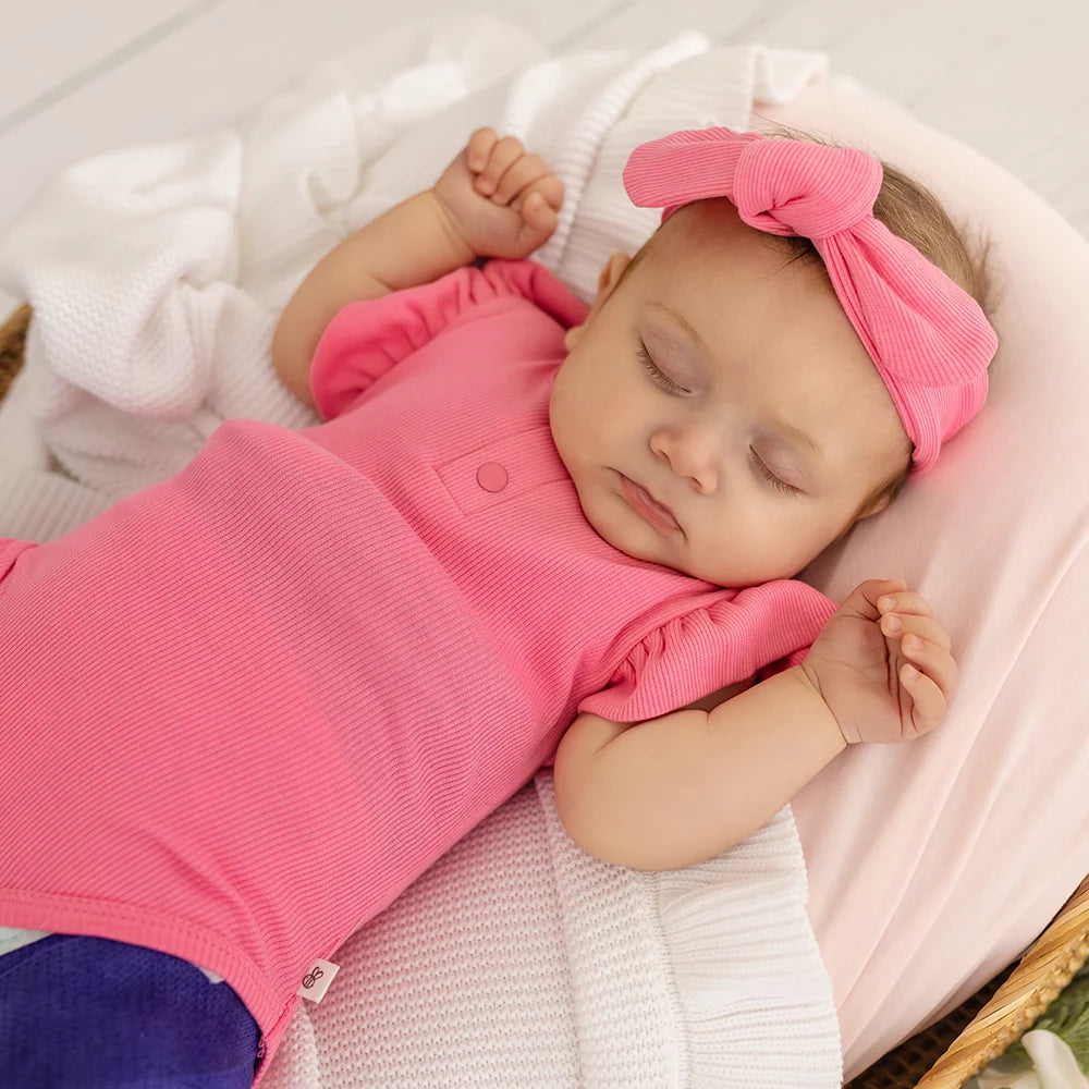 Snuggle Hunny - Candy Rib SS Organic Bodysuit w Frill