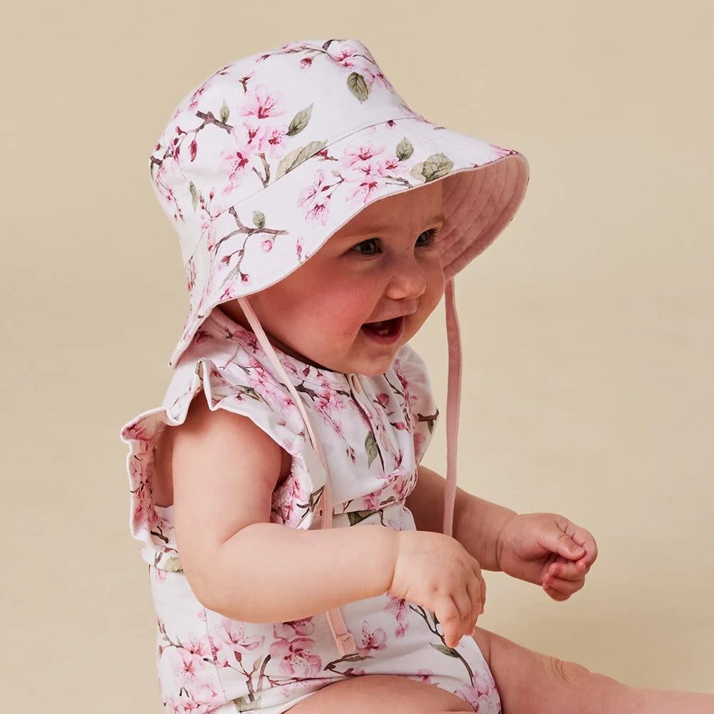 Snuggle Hunny Cherry Blossom Reversible Cotton Bucket Hat