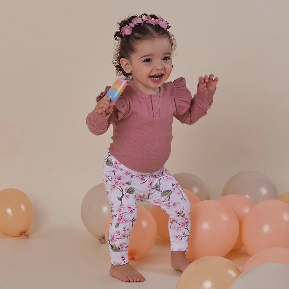 Snuggle Hunny - Organic Leggings - Cherry Blossom