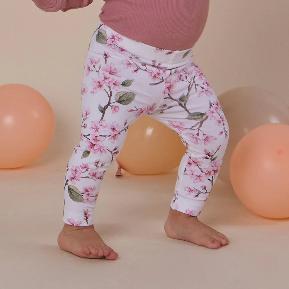Snuggle Hunny - Organic Leggings - Cherry Blossom