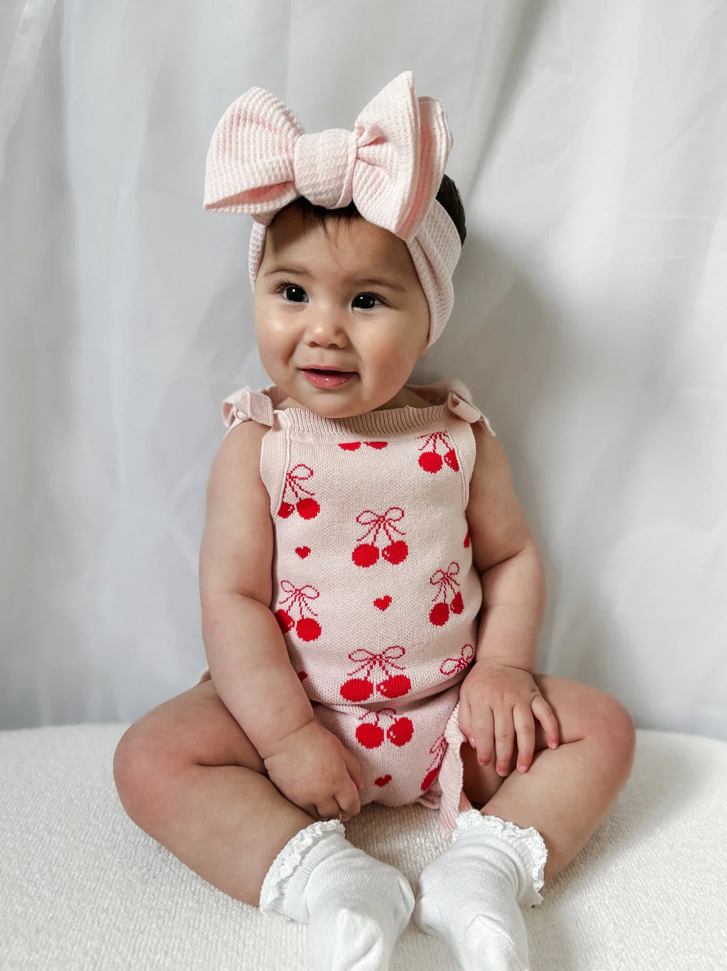Summer Frill Romper, Cherry Heart
