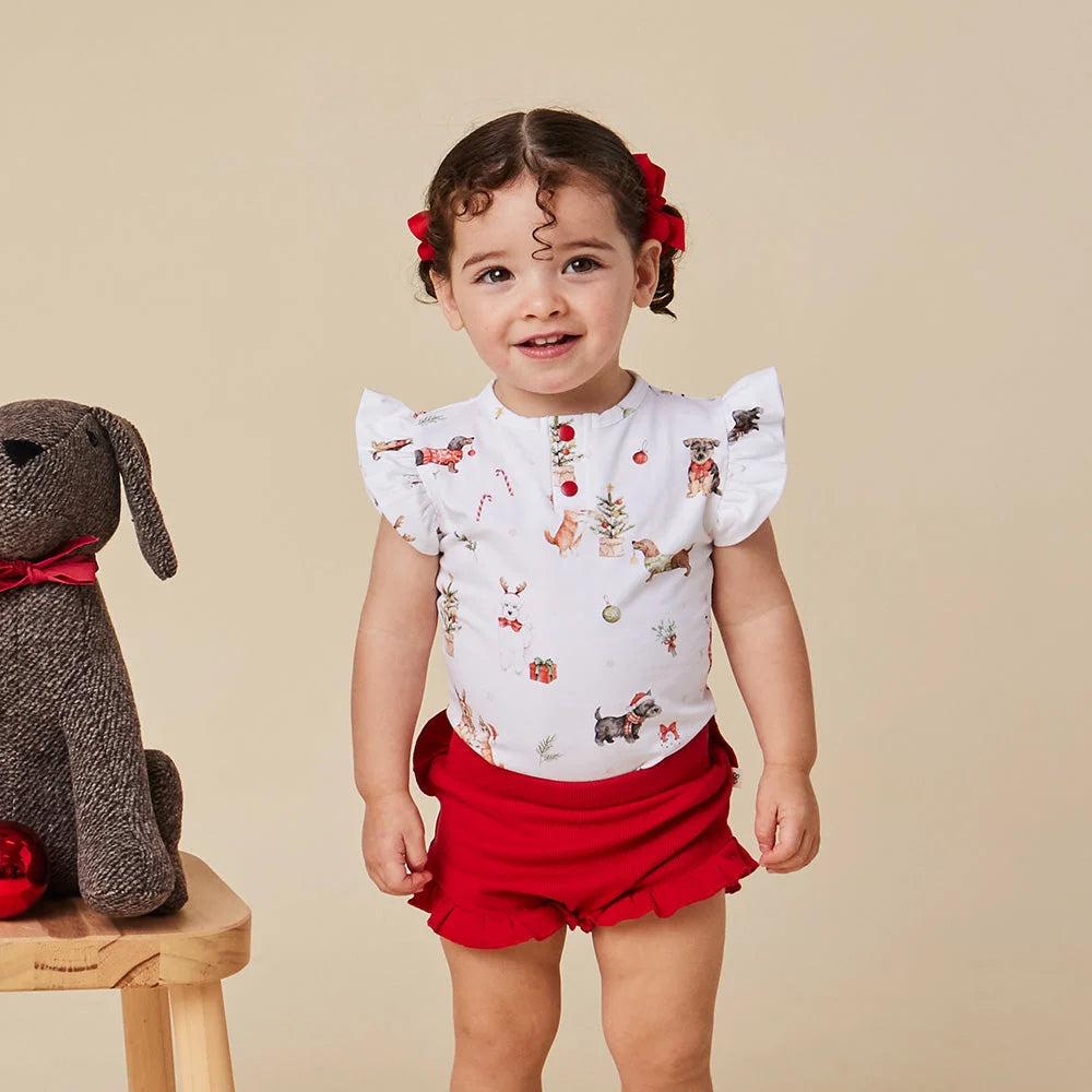 Snuggle Hunny Red Organic Bloomers