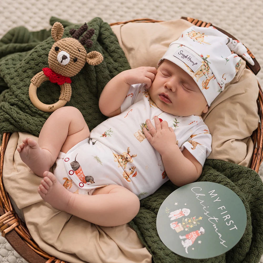 Snuggle Hunny Christmas Pups Short Sleeve Bodysuit