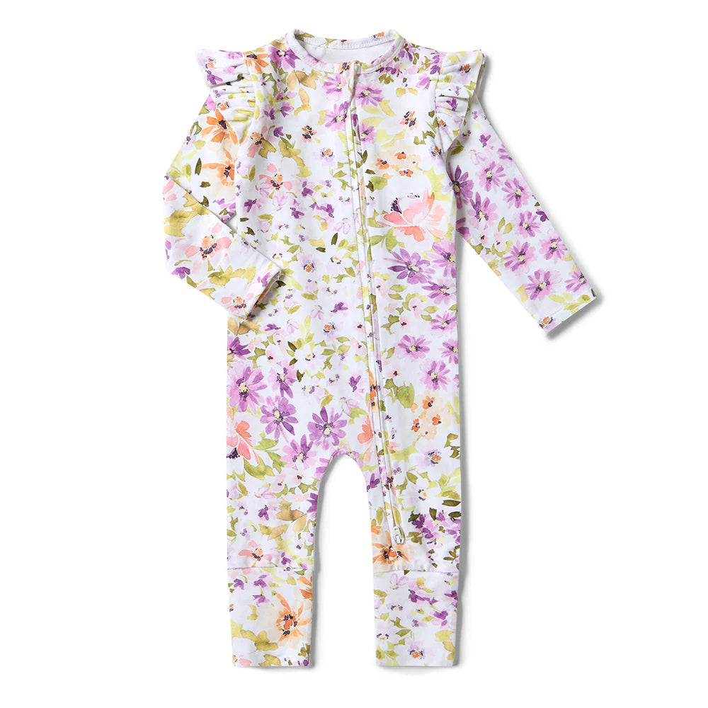 Snuggle Hunny Convertible Romper w Frill - Isla