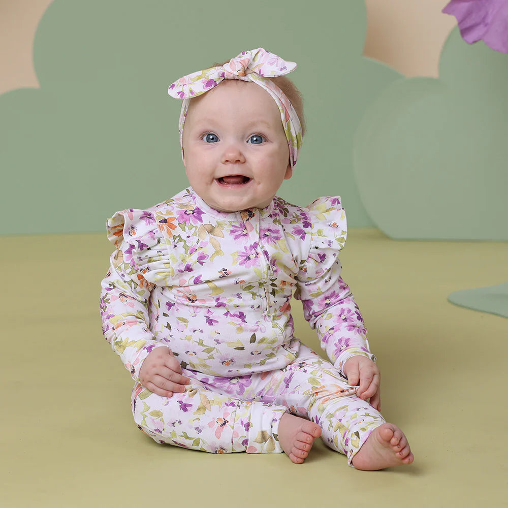 Snuggle Hunny Convertible Romper w Frill - Isla