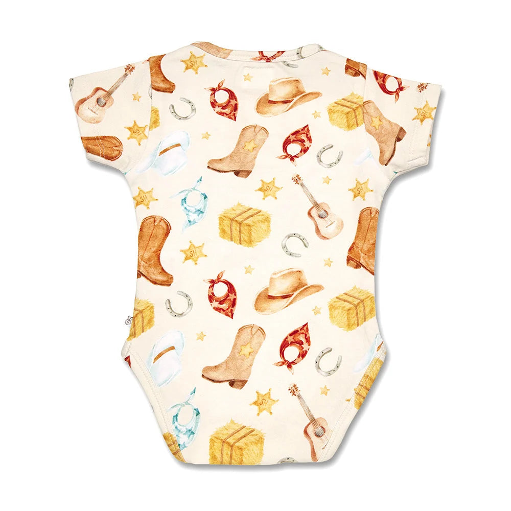 Snuggle Hunny - Cowboys SS Organic Bodysuit